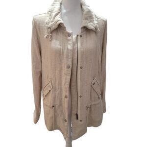 Rag Poets Khaki‎ Colored Linen Jacket Size 1X
